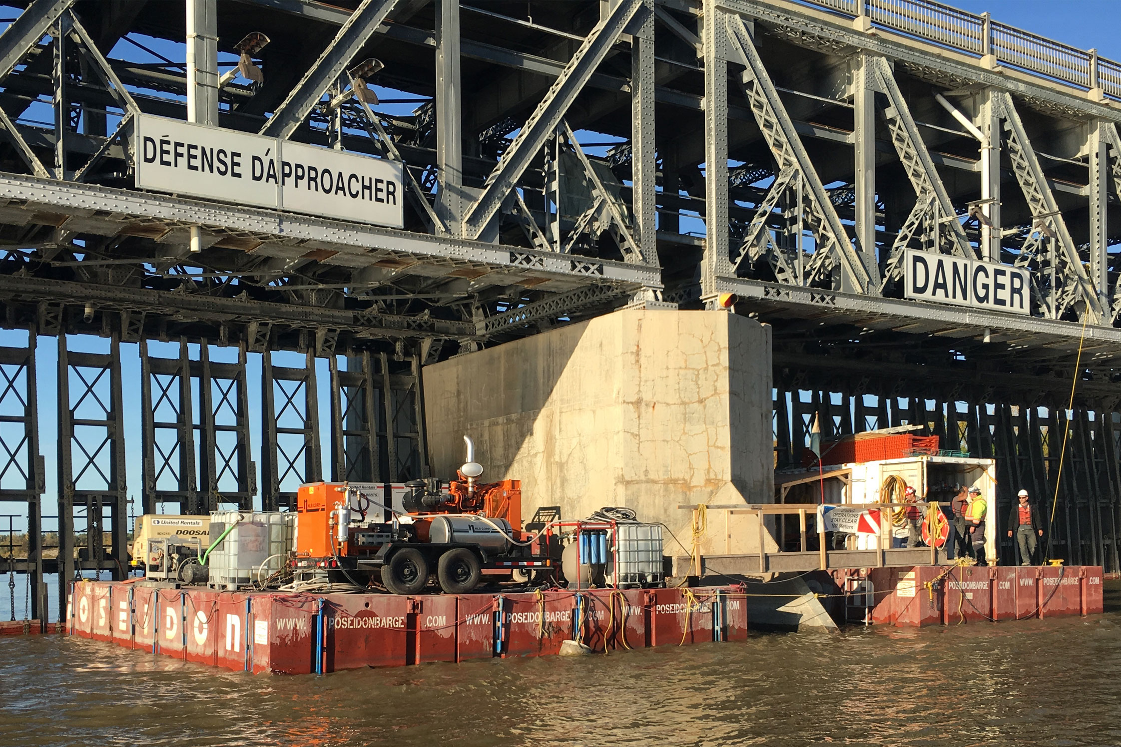 Underwater demolition and concrete repair at St. Andrews Lock and Dam, Lockport, MB.